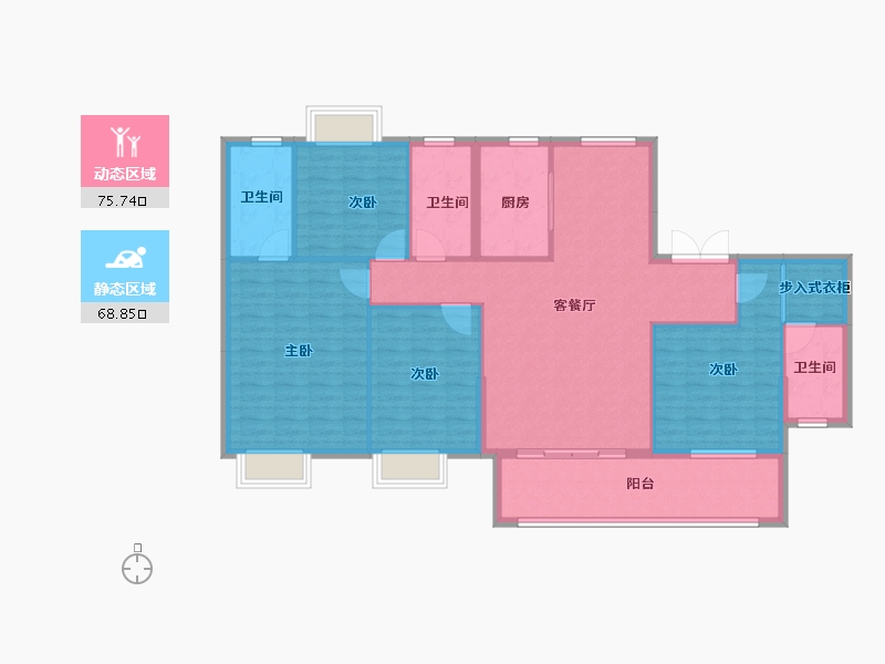 江西省-赣州市-嘉福·万达广场-132.00-户型库-动静分区