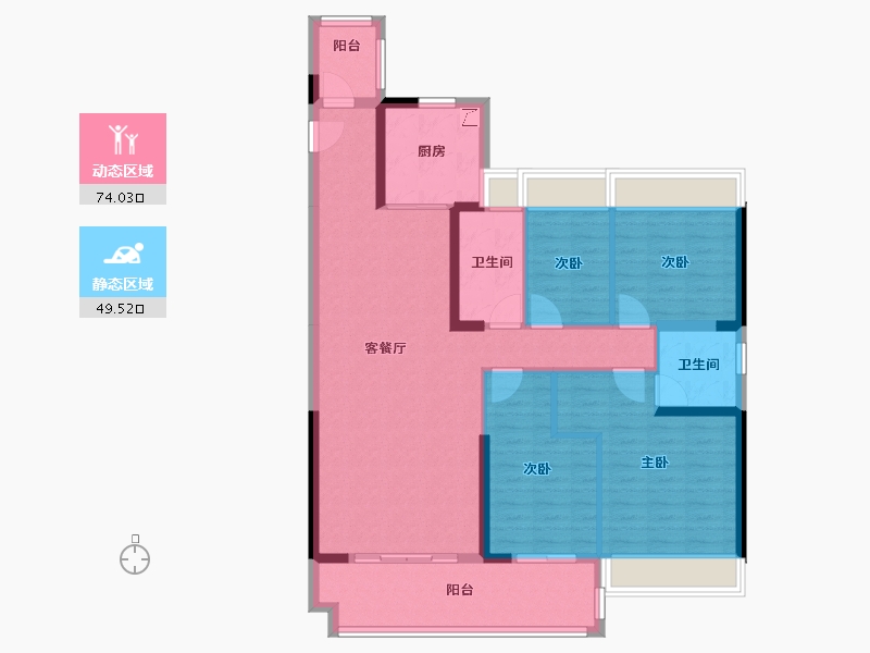 广东省-云浮市-美丽泷江-126.00-户型库-动静分区