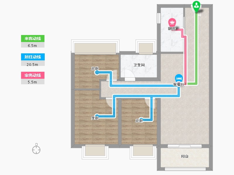 江苏省-扬州市-雅居乐江城雅郡-80.00-户型库-动静线