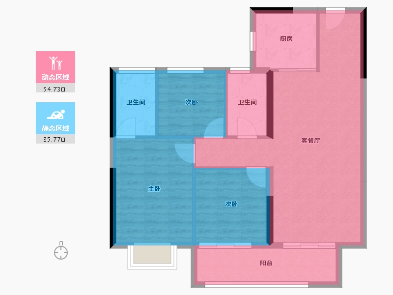 江西省-吉安市-碧桂园未来城-81.86-户型库-动静分区