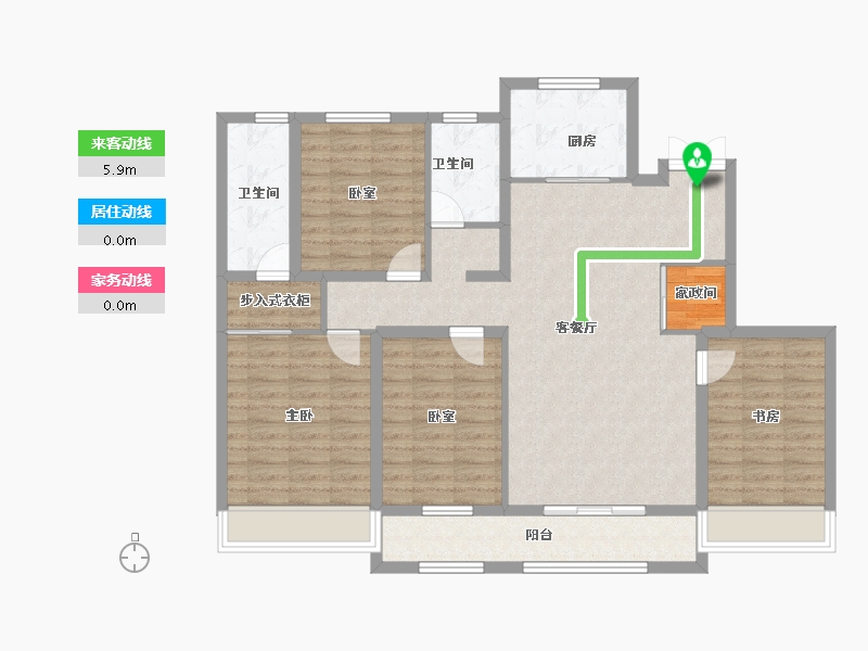 内蒙古自治区-呼和浩特市-内房投·东望-114.57-户型库-动静线