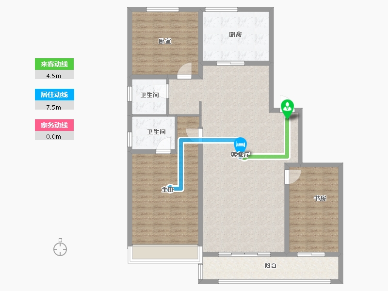 内蒙古自治区-呼和浩特市-内房投·东望-131.20-户型库-动静线