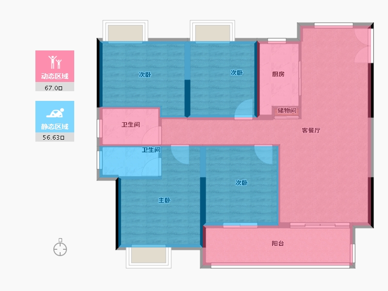 江西省-赣州市-嘉福·万达广场-112.00-户型库-动静分区