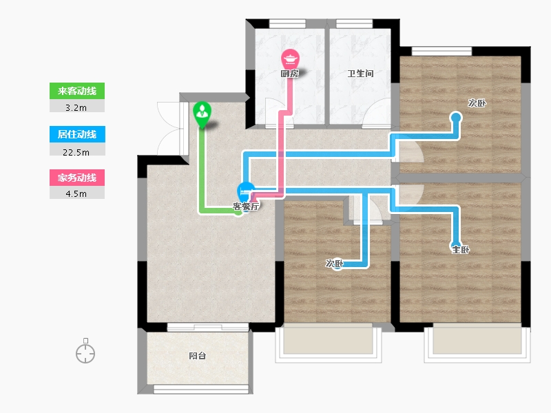 江苏省-扬州市-晶龙宸龙学府-73.02-户型库-动静线