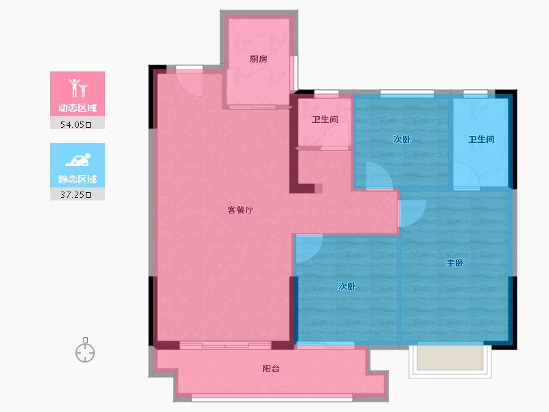 江西省-吉安市-浩城天禧-82.67-户型库-动静分区