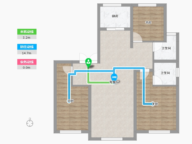 内蒙古自治区-呼和浩特市-伊泰·华府晴翠B区-81.42-户型库-动静线