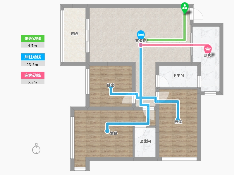 四川省-绵阳市-宏建·中心广场-83.74-户型库-动静线