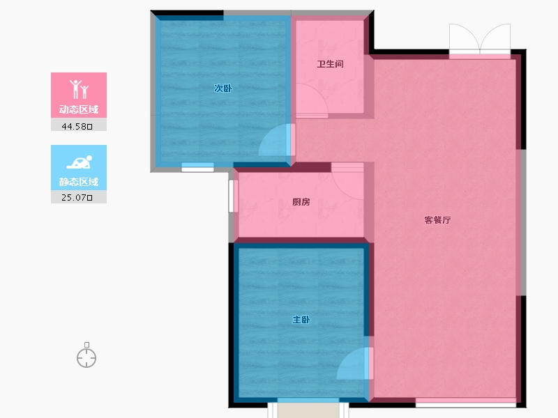 内蒙古自治区-呼和浩特市-万枫·美利山-62.13-户型库-动静分区