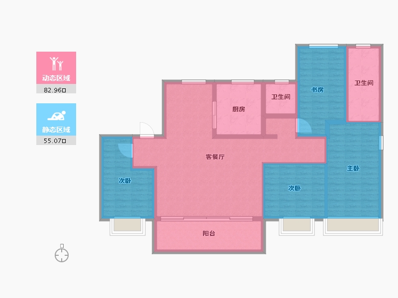 江苏省-徐州市-融创·壹号汇-124.00-户型库-动静分区