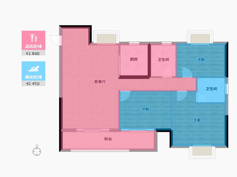 江西省-吉安市-泰和成功郡-94.88-户型库-动静分区