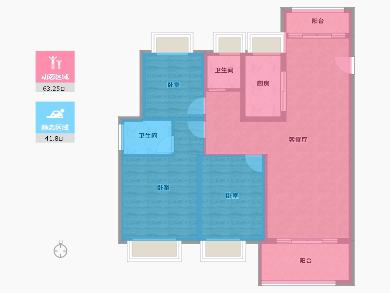 江西省-吉安市-紫金凤凰城二期-94.59-户型库-动静分区