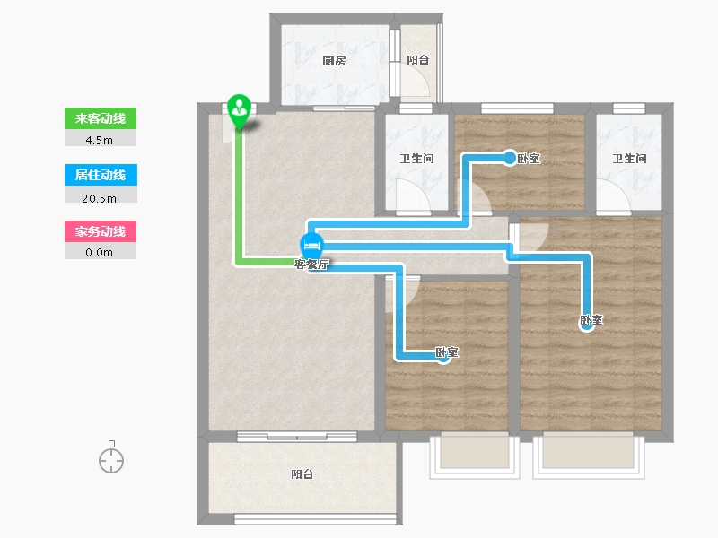 江西省-吉安市-紫金凤凰城二期-84.96-户型库-动静线