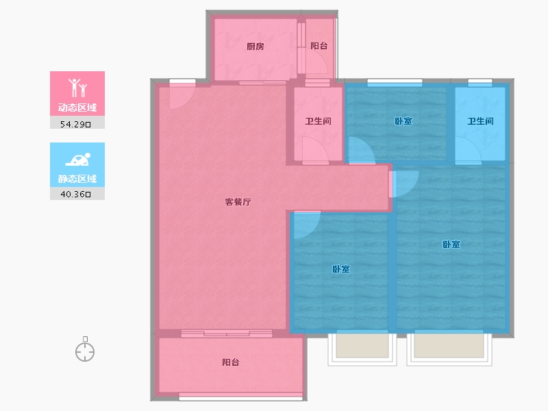 江西省-吉安市-紫金凤凰城二期-84.96-户型库-动静分区