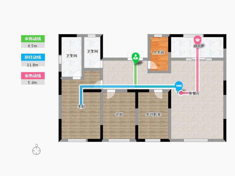 海南省-海口市-​佳元江畔锦御-134.42-户型库-动静线