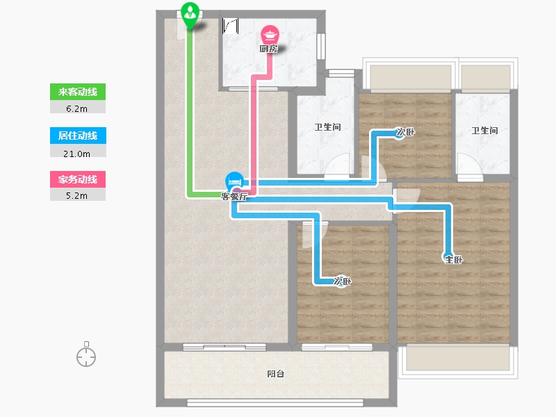 江苏省-扬州市-雅居乐江城雅郡-97.61-户型库-动静线