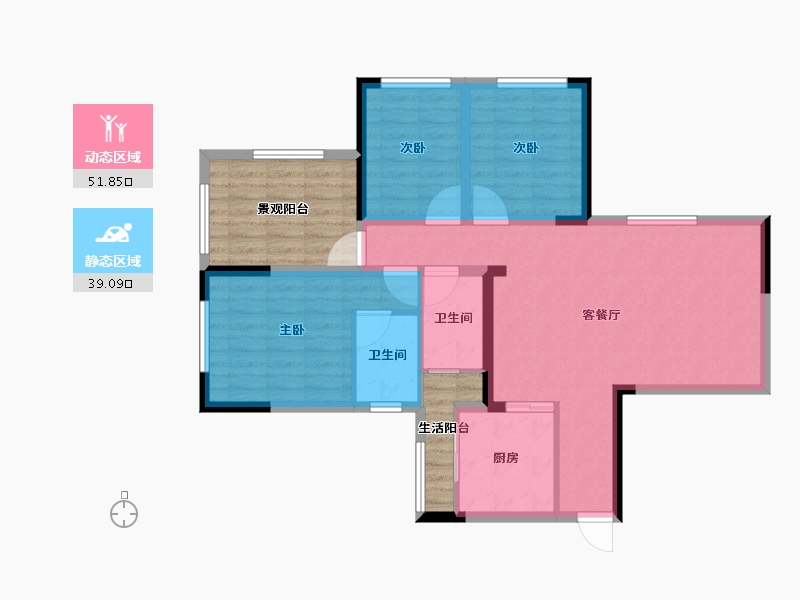 四川省-巴中市-云城书香美邸-95.11-户型库-动静分区