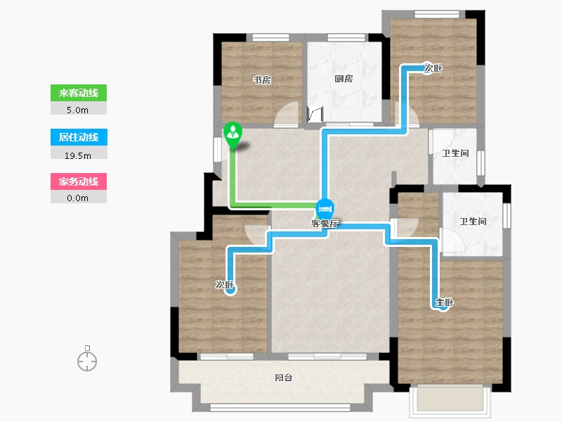 浙江省-台州市-华鸿美的美宸园-108.00-户型库-动静线