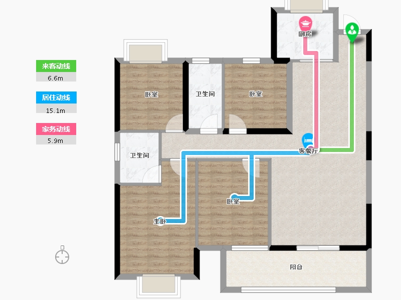 湖北省-黄石市-博悦府-110.58-户型库-动静线