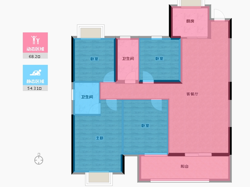 湖北省-黄石市-博悦府-110.58-户型库-动静分区