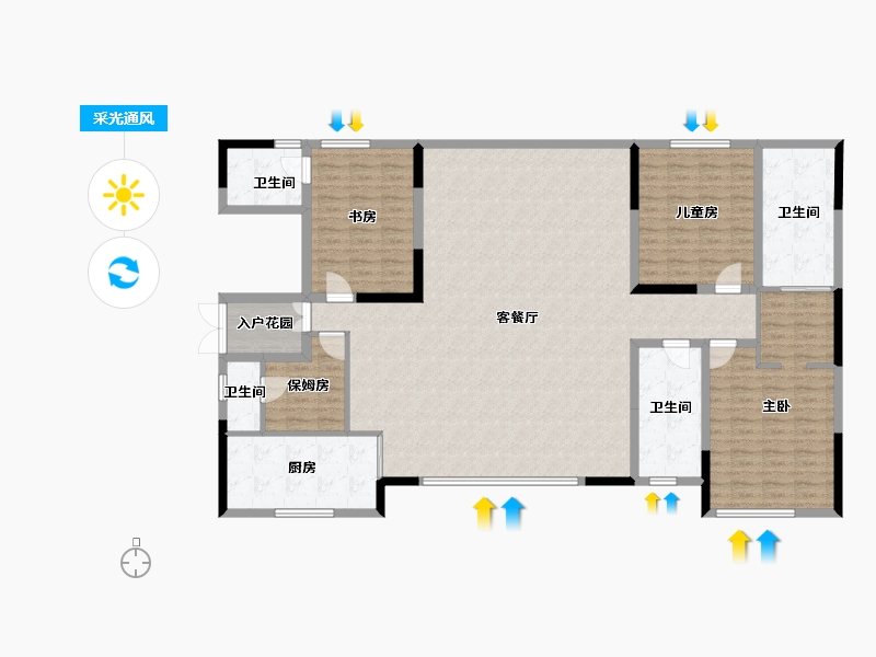 海南省-海口市-​佳元江畔锦御-168.28-户型库-采光通风