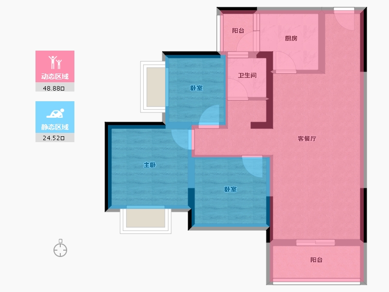 四川省-绵阳市-海珂花郡·南梁府-64.18-户型库-动静分区