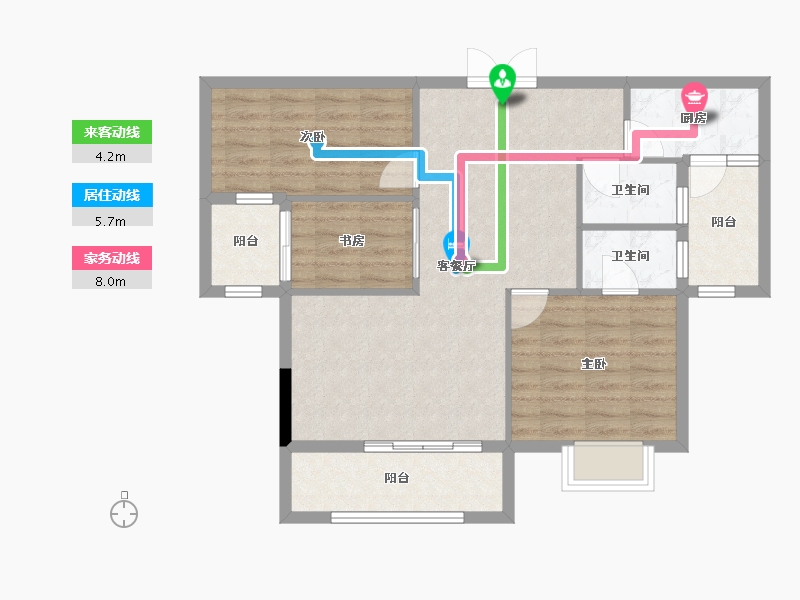 湖北省-黄石市-东方装饰城五期-81.19-户型库-动静线