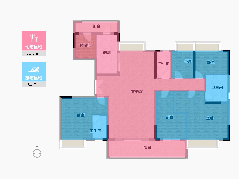 江西省-吉安市-井冈山碧桂园翠薇里-158.60-户型库-动静分区