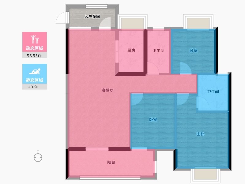 湖北省-黄石市-博悦府-93.39-户型库-动静分区