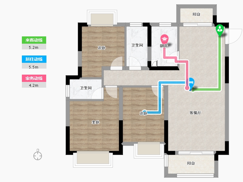 江西省-吉安市-美璟雅苑-82.40-户型库-动静线