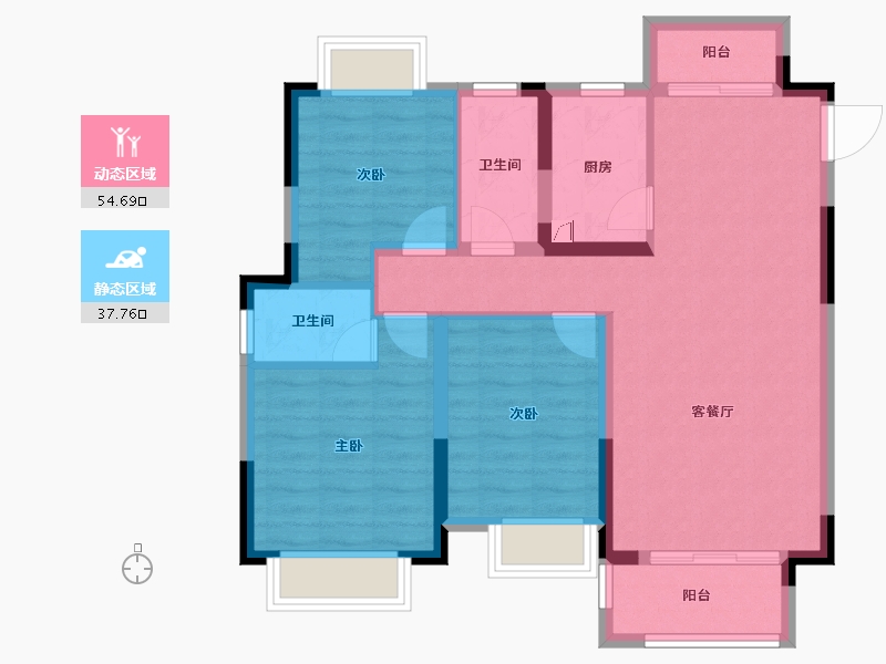 江西省-吉安市-美璟雅苑-82.40-户型库-动静分区