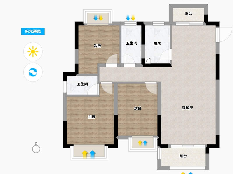 江西省-吉安市-美璟雅苑-82.40-户型库-采光通风