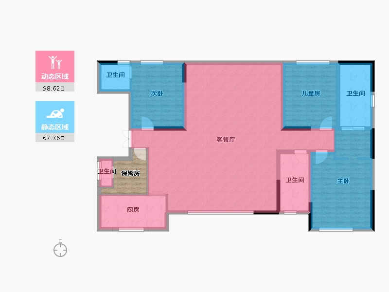 海南省-海口市-​佳元江畔锦御-156.98-户型库-动静分区