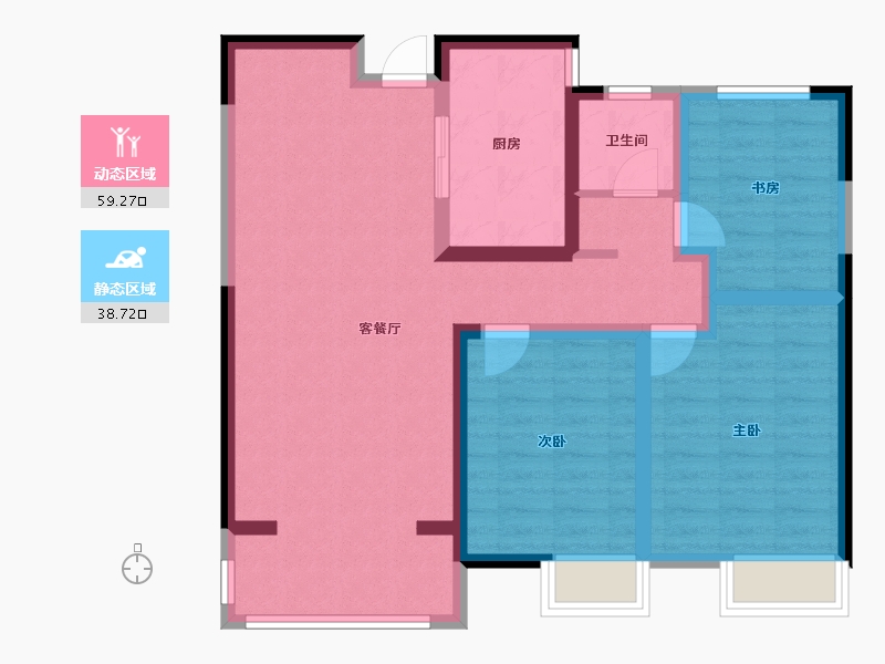 安徽省-淮南市-淮南金融广场-87.03-户型库-动静分区