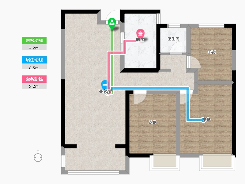 安徽省-淮南市-淮南金融广场-87.03-户型库-动静线