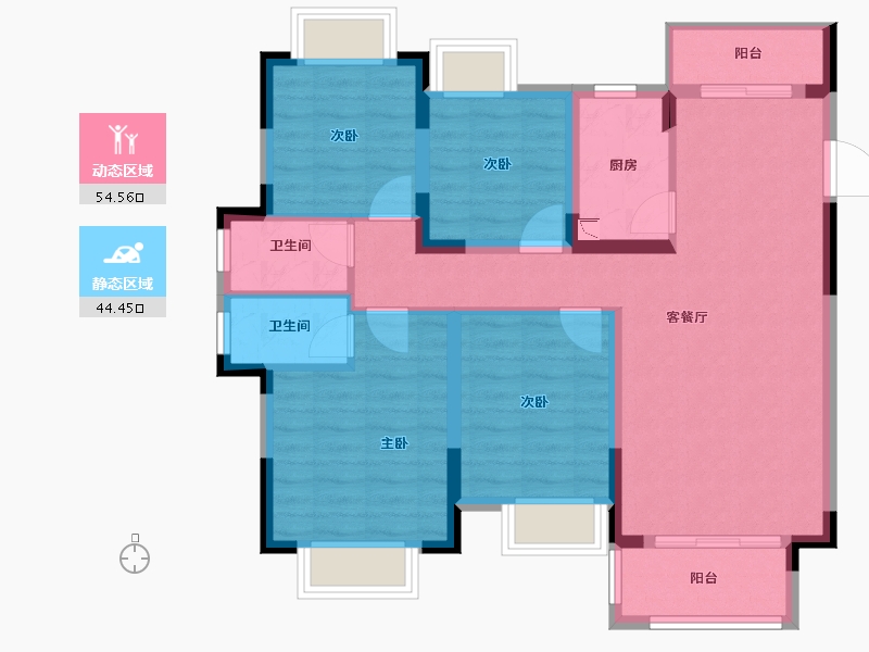 江西省-吉安市-美璟雅苑-87.92-户型库-动静分区