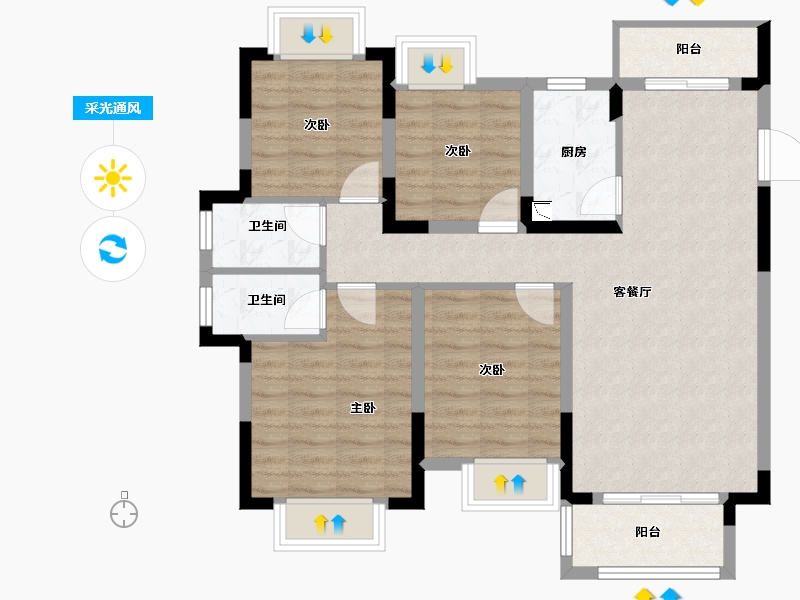 江西省-吉安市-美璟雅苑-87.92-户型库-采光通风