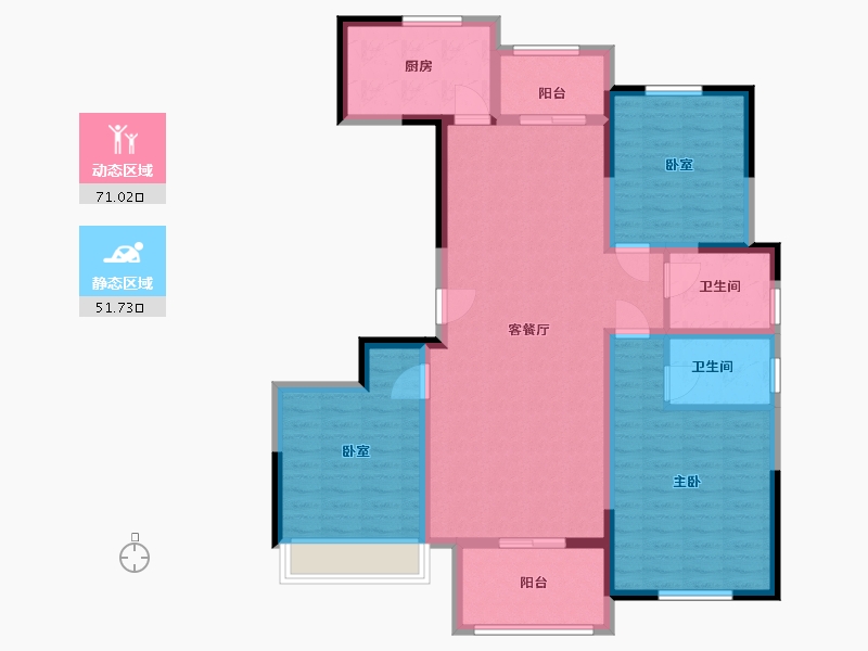 河南省-郑州市-美景鸿城七里河小区-110.00-户型库-动静分区