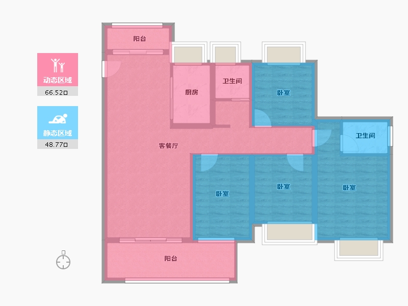 江西省-吉安市-紫金凤凰城二期-102.87-户型库-动静分区