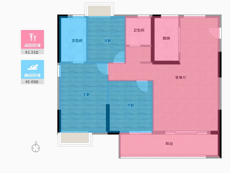 江西省-吉安市-浩城天樾-95.67-户型库-动静分区