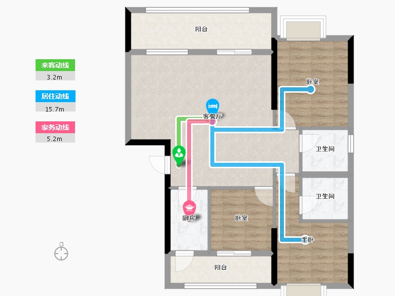 湖北省-黄石市-磁湖璟悦-89.55-户型库-动静线