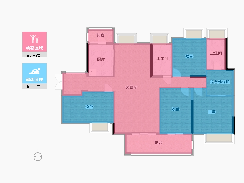 广东省-梅州市-梅州富力城-136.80-户型库-动静分区