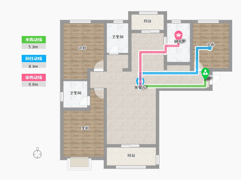 河南省-三门峡市-城明佳苑-108.03-户型库-动静线