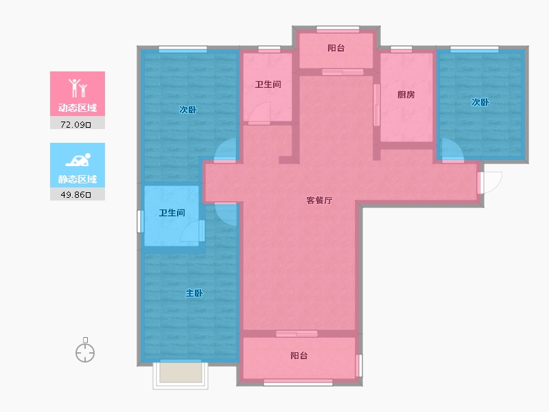 河南省-三门峡市-城明佳苑-108.03-户型库-动静分区