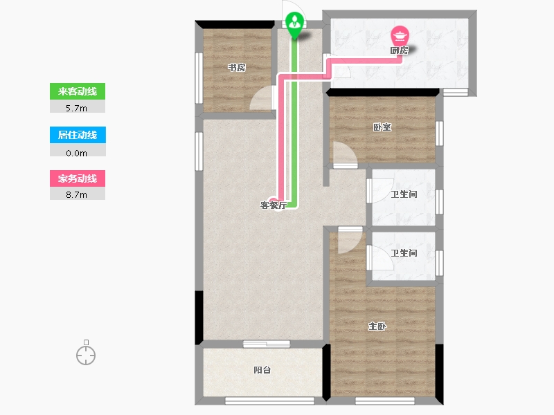 湖北省-黄石市-迅邦黄金城-84.47-户型库-动静线