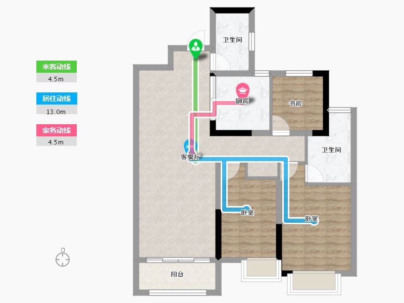 江西省-吉安市-中海川凤凰时代-82.87-户型库-动静线