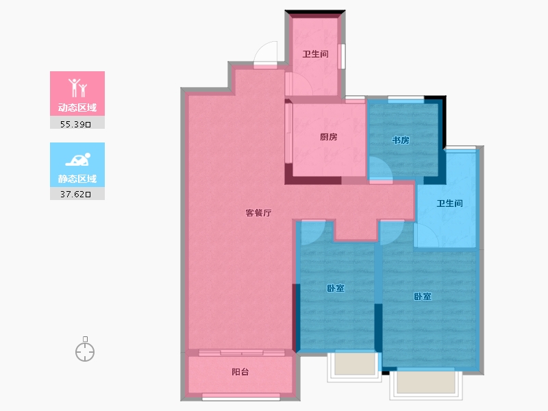 江西省-吉安市-中海川凤凰时代-82.87-户型库-动静分区