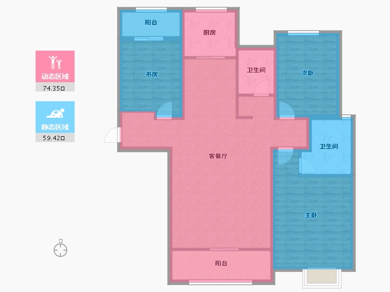 河南省-三门峡市-城明佳苑-120.69-户型库-动静分区