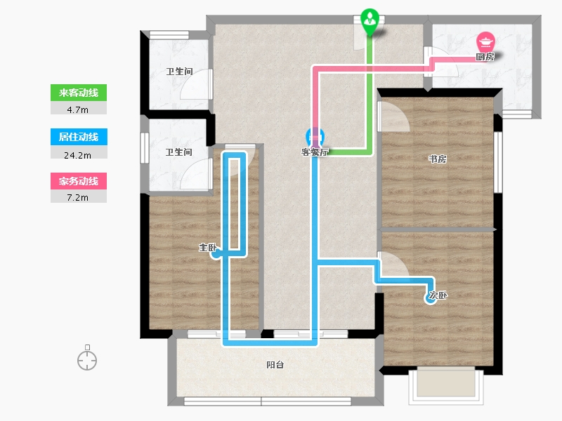 陕西省-榆林市-万民新天地-94.00-户型库-动静线