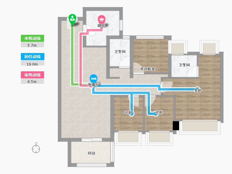 广东省-广州市-雅居乐花城雅郡-78.33-户型库-动静线