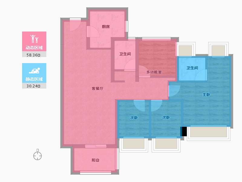 广东省-广州市-雅居乐花城雅郡-78.33-户型库-动静分区